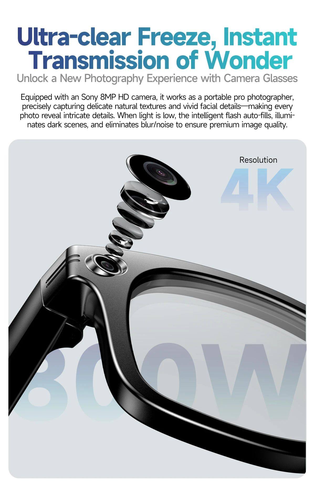 Умные очки new 800w camera ai glasses men color-changing smart translat 007