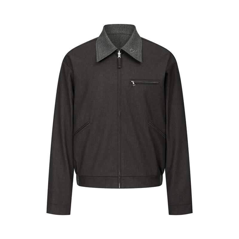 25 Spring New Product Old Money Atmosphere Short Wide Wool Houndstooth Double-Sided Suit J97 Jacket Same Style for Men and Women