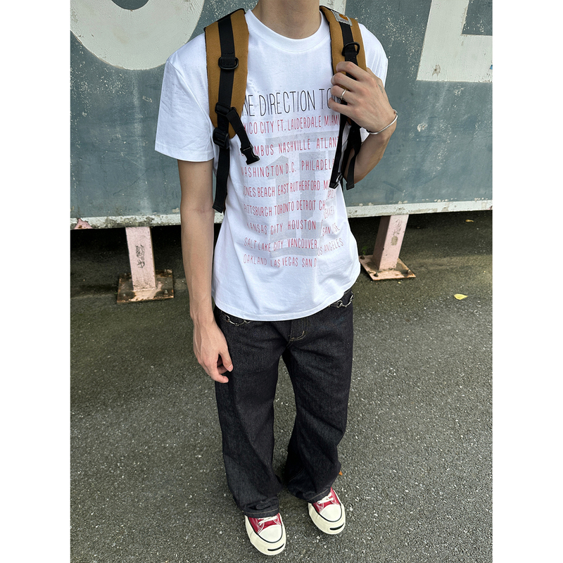 Faxims'Tour' Retro Band Rock Print Sorona Boxy Fit Short-Sleeve Tee Faxims'Tour' Retro Band Rock Print Sorona Boxy Fit Short-Sleeve Tee