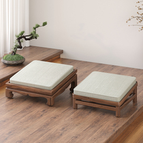 New Chinese style solid wood worship stool household kneeling pad temple worship stool Zen stool futon meditation cushion black walnut wood worship chair