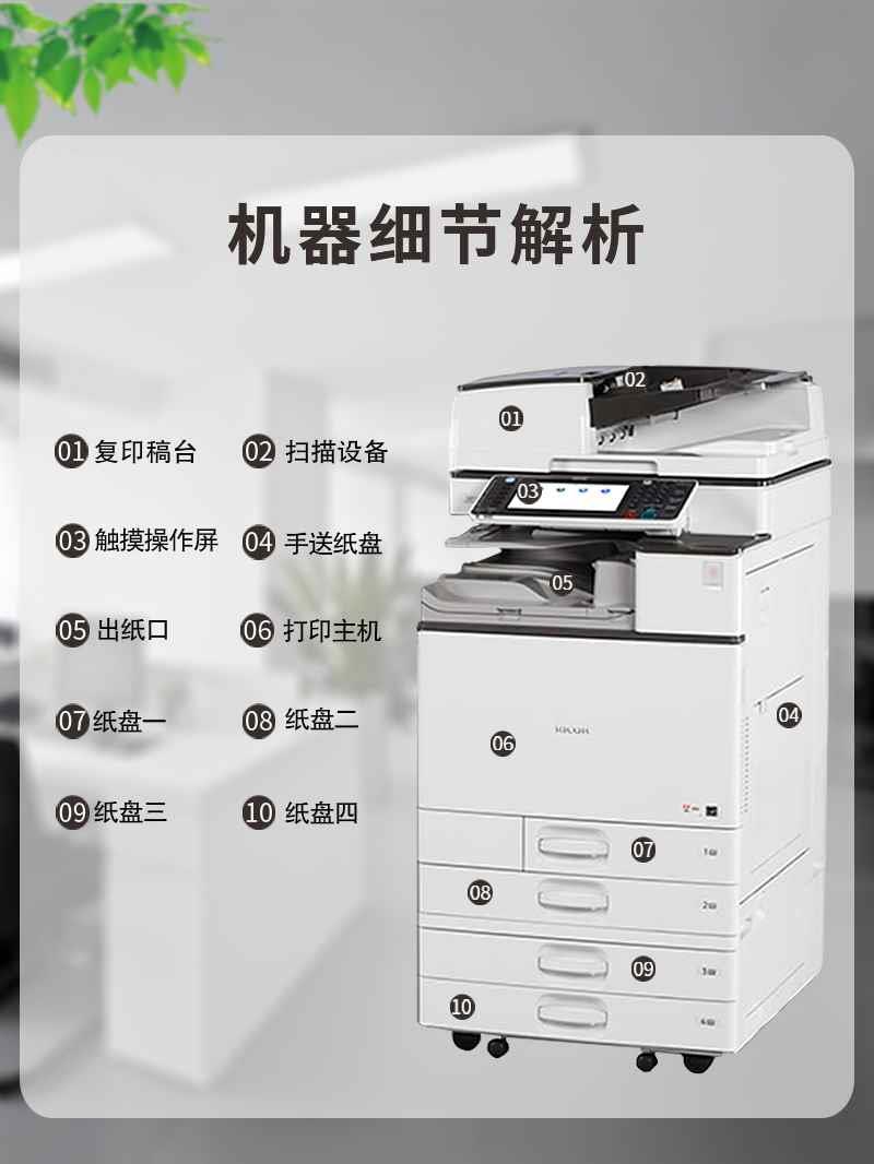 Ricoh Rioch Color Laser Copier Integrated C Office 5503 Commercial Print a3a4 Double-sided Black And White Scan-Taobao