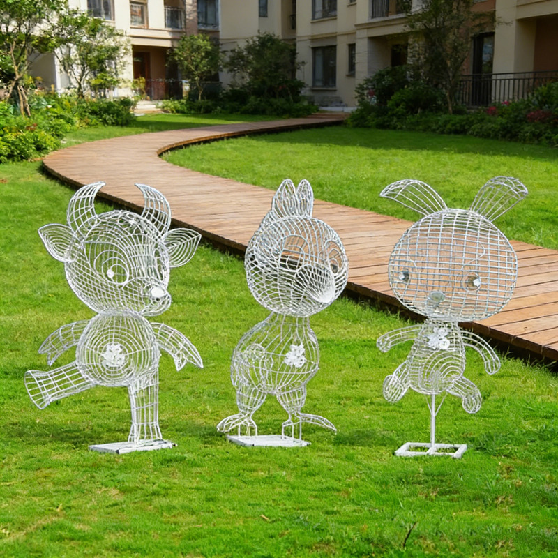 Stainless Steel Hollow-Out Twelve Zodiac Sculptures Outdoor Garden Landscape Kindergarten Square Lawn Cartoon Decorative Ornaments Stainless Steel Hollow-Out Twelve Zodiac Sculptures Outdoor Garden Landscape Kindergarten Square Lawn Cartoon Decorative Ornaments