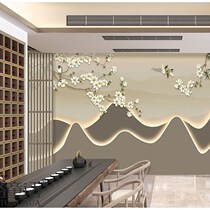 New Chinese style bamboo fiber integrated wall panel TV background wall living room sofa wall panel hotel tea room background wall