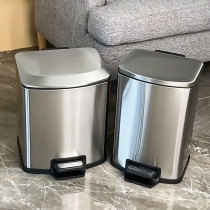 High-end foot-operated trash can for home living room and kitchen large covered foot-operated toilet and bathroom stainless steel storage