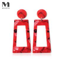 -Fashion Geometric Earrings Exaggerated Acrylic Stud Earring