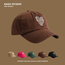 Couple love embroidery parent-child peaked cap spring and autumn brown casual childrens baseball cap for boys and girls summer sunshade