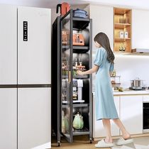 Kitchen cabinet storage cabinet floor-standing multi-layer sandwich storage cabinet with door multi-functional bowl storage cabinet wall-mounted narrow side sideboard