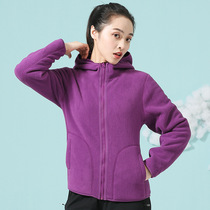 Autumn and winter couples coral velvet hooded fleece jacket polar fleece jacket for women warm and thickened outdoor jacket liner for men