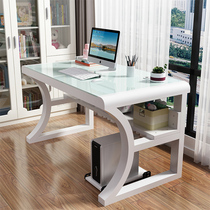 Computer table desktop home modern simple tempered glass table office desk student desk writing table bedroom table