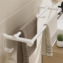 White space aluminum towel rack without punching towel bar double pole bathroom towel rack bathroom pendant wall hanging