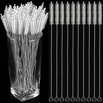 10Pcs Stainless Straw Cleaning Brushes Soft Hair Suction Gla