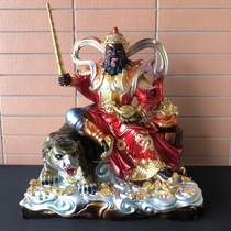 Resin copper-colored red-clothed Zhao Gongming and Wu Wealth God ornaments riding a tiger Zhao Gongming statue attracts wealth and home guests worship the Buddha statue