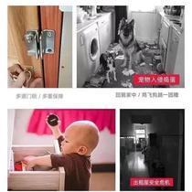 Stainless steel latch punch-free door buckle padlock hasp cabinet door lock push-pull sliding door lock buckle buckle safety door bolt