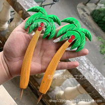 Pot pouring candle coconut shell bowl coconut shell coconut tree creative decoration solid wood pure hand carving cross-border foreign trade