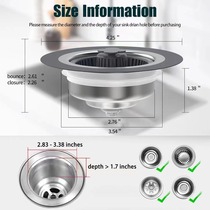 Sink filter bounce core drain spring 304 stainless steel hair dredge stopper wash basin insect-proof water trap