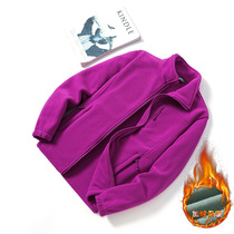 Outdoor autumn and winter fleece jackets for men cardigans warm and thickened casual and versatile loose solid color soft polar fleece jackets for women