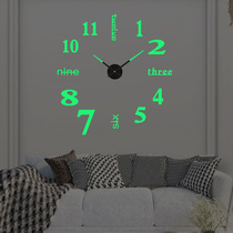 Large creative luminous silent wall clock DIY living room three-dimensional decorative clock digital clock acrylic wall sticker clock
