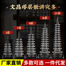 High-end crystal Wenchang Tower 13th and 9th floor decorations office study student desk table top decoration home