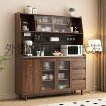 Solid wood sideboard integrated wall-mounted Nordic modern living room wine cabinet tea cabinet multi-functional kitchen storage cabinet