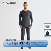 VAUDE autumn and winter outdoor pullover lightweight fleece jacket and pants suit with warm inner round neck long-sleeved fleece men