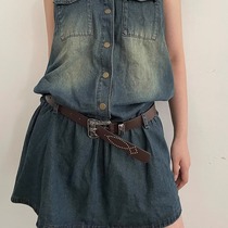 Japan FC American retro belt womens new hip-hop subculture belt Korean version all-match jeans with punk style