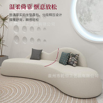 Nordic Lamb Velvet Living Room Fabric Sofa Simple Small Apartment Sponge Excellent Moon Multi-seat Sofa Table and Chair Combination