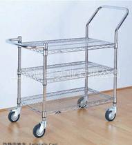 Three-layer anti-static cart turnover cart wire mesh chrome-plated cart silent wheel cart carbon steel chrome-plated cart