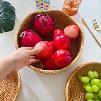 Vietnamese rattan storage fruit basket bread basket candy snacks rattan storage basket snack plate round basket