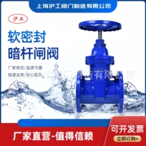 Shanghai Hugong Valve cast iron flange soft seal gate valve Z45X manual concealed rod flange elastic seat seal gate valve