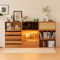 Nordic Rubiks Cube combination cabinet cherry wood solid wood multi-functional TV cabinet storage bookcase Internet celebrity bay window bedside table