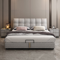 Technology cloth bed soft-packed double bed modern simple internet celebrity bed bedroom bed Nordic style wedding bed master bedroom fabric bed