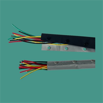 Black and gray button-type end with sleeve button snap-covered wire cloth button-type end with wire harness FBT HPC-70