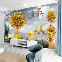 Lucky Deer Wall Cloth 8d TV Background Wall Mural 2022 New Wallpaper Living Room Bedroom Three-dimensional Wall Cloth