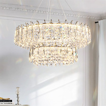 Living room chandelier crystal light luxury 2024 new French style high-end dining room lamp creative personality duplex apartment