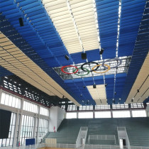 Aluminum frame space sound absorber basketball hall dance classroom lecture hall flame retardant and noise reduction aluminum strip glass fiber hanging hanging piece