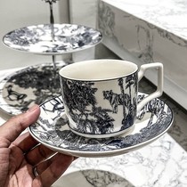 ins American ceramic coffee cup and saucer set high-end afternoon tea niche coffee cup high-end exquisite mug