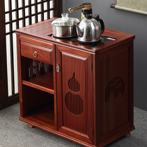 Solid wood tea cabinet mobile tea cabinet kettle integrated rosewood tea table home living room side cabinet storage storage cabinet