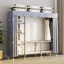 Installation-free folding cloth wardrobe home bedroom rental wardrobe sturdy and durable simple all-steel frame storage cabinet