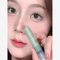 Simple and convenient Gemini liquid double-headed eyeshadow for baby blue highlight 2024 new style non-removing makeup waterproof for women