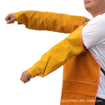 Factory direct sales cowhide welding sleeves heat-insulating wear-resistant high-temperature resistant thickened work clothes protective labor insurance sleeves custom-made