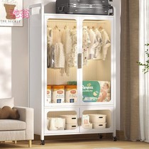 1W3 iron childrens wardrobe home clothes organization and storage baby wardrobe simple storage cabinet small wardrobe baby