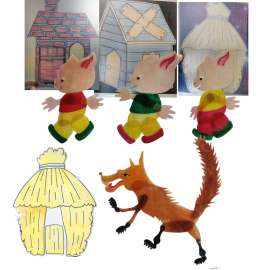 Blind Man Feels Elephant Idiom Story Shadow Puppet Show Kindergarten Children's Toy Puppet Show Shadow Puppet Show Curtain Stand Light