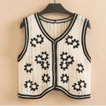 Large size vest new style 2021 womens knitted cotton outer wear versatile shirt skirt cardigan vest vest outer wear
