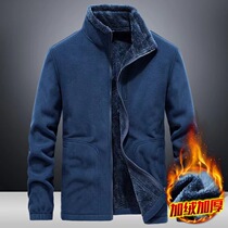 2022 Autumn and Winter Fleece Clothes Outdoor Polar Fleece Tops Jackets Mens Cardigans Thickened Teddy Velvet Warm Large Size Jackets