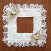 Eight simple white fabric switch covers high-end lace switch covers switch stickers rectangular double switch stickers