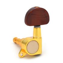 Fully enclosed guitar knobs amber oval handle tuners gold electric acoustic guitar knobs metal tuners
