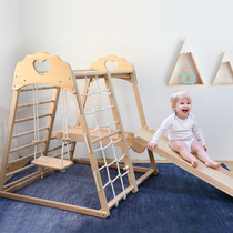 Wooden indoor and outdoor large-sized advanced climbing frame kindergarten amusement swing baby physical training childrens slide