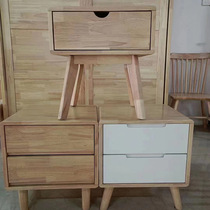 Nordic solid wood bedside table hotel apartment solid wood bedside storage cabinet bedroom furniture bedside chest of drawers