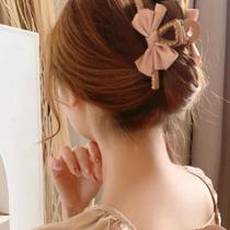 Black bow on the back of the head large hair clip for women Korean elegant summer temperament clip headband hair clip for women