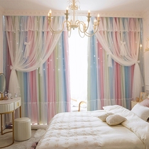 Princess style curtains for girls bedrooms girls childrens rooms high-end Shaoxing Keqiao bay window shading 2024 new style